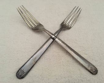Antique W.F. Rogers Silverplate Dinner Forks, Crafting Vintage Dinner Forks, Vintage Silverplate Craft Supplies