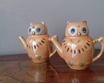 Vintage Owl Teapot and Water