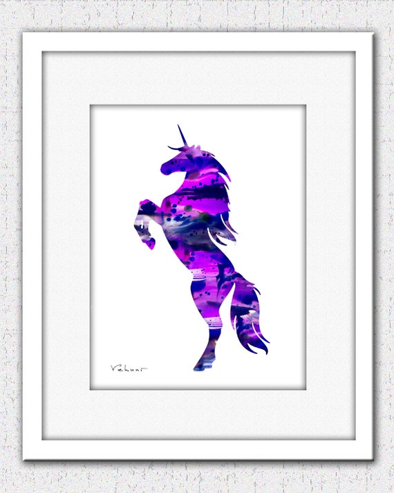 items similar to unicorn print unicorn watercolor print