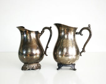 Vintage Silver Pitchers / Victorian style silver plated pitchers / Vases / Water pitchers