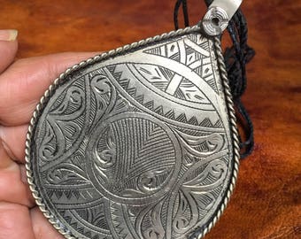 Berber Large Amulet Pendant with Filigree from Morocco