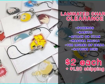 Laminated Charm Keychain Various Anime Video Game You Choose Clearance