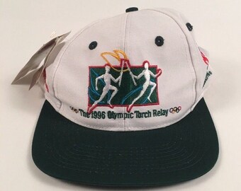 NWT Vintage 1996 Atlanta Olympic Torch Relay Snapback The Game Hat Cap Coca Cola