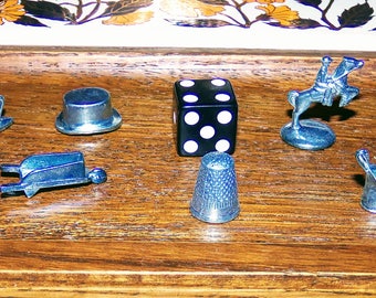 Monopoly Game Pieces, 1996 Monopoly Game, Board Game Pieces, Replacement Monopoly Pieces, Metal Game Pieces, Jewelry Charms