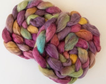 Organic spinning wool, Devon Wensleydale, hand dyed top, fibre, Handspinning, felt, fiber, English Wensleydale