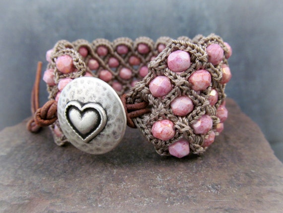 Download Crochet Pattern Crochet Cuff Bracelet Crochet Beaded