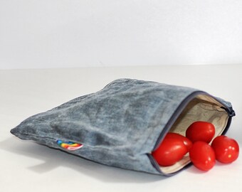 Reusable Snack Bag - Sandwich Baggie - Back to school - Food Bag - Zippered Bag - Reusable Sandwich Bag - Zipper Pouch - Zipper Bag