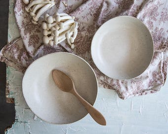 Ceramic Bowls set, Ceramic Serving Bowls ,White stoneware nesting bowls, Mixing Bowls, White Salad Bowls, White Pottery Bowls, Holiday Gift