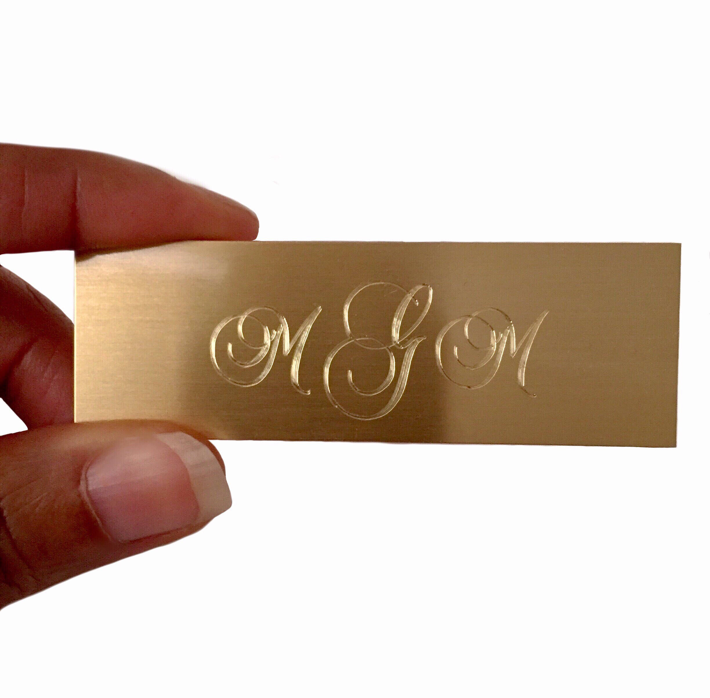 Monogram Adhesive Labels Trophy Plates Personalized Gift