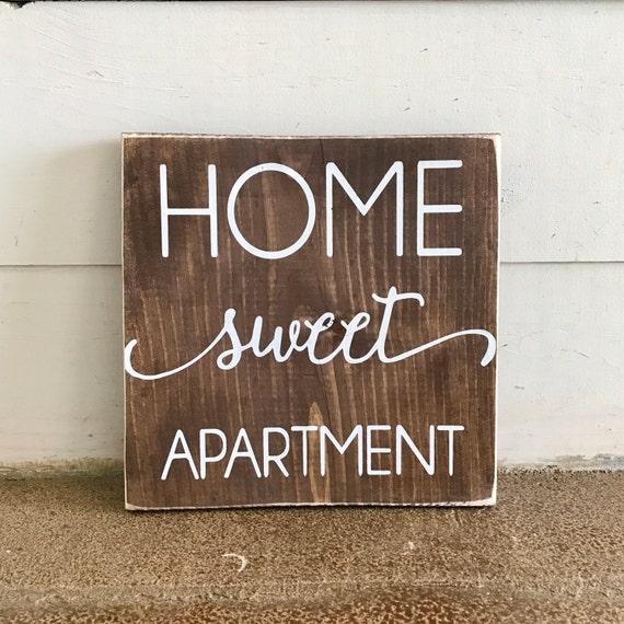 Home Sweet Apartment Wood Sign Decor College Home Sweet Apartment Wood Sign Decor College