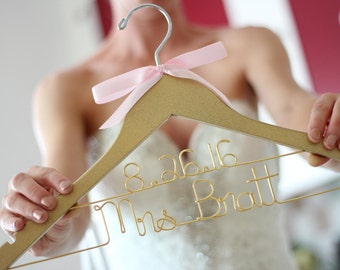 Glitter Gold Silver Pink Bridal Hanger, Mrs Hanger, Bride Hanger, Bridal Hanger, Personalized Hanger