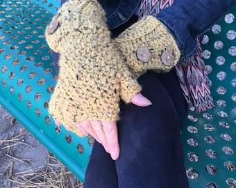 Crochet Fingerless Mittens-Fingerless Gloves-Wrist Warmers-Texting Mittens- Texting Gloves-