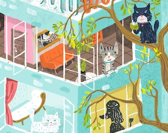 Rita's window. A limited edition giclee print of an original illustration.