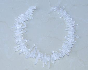 Thin Clear Quartz Crystal. Full Quartz Strand - Raw Quartz Crystal Points - Natural Quartz Points - Random Lengths - 15mm - 35mm