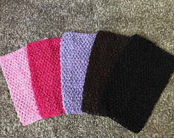 8 inch Crochet Headband, 8" Crochet Tutu Top, Stretchy Crochet Tube Top, Tutu Tops, Headbands, Crafting Tutu Supplies, Doll Clothes Supplies