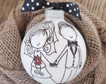 Wedding Gift, Wedding Ornament, Bride Groom Gift, Gift for Couple, Personalized Wedding Ornament, Bride Groom Ornament, Just Married Gift