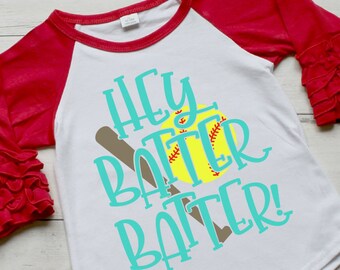 Softball SVG - Hey Batter Batter SVG - Softball Sister svg - Baseball - Softball Mom svg - Files for Silhouette Studio/Cricut Design Space