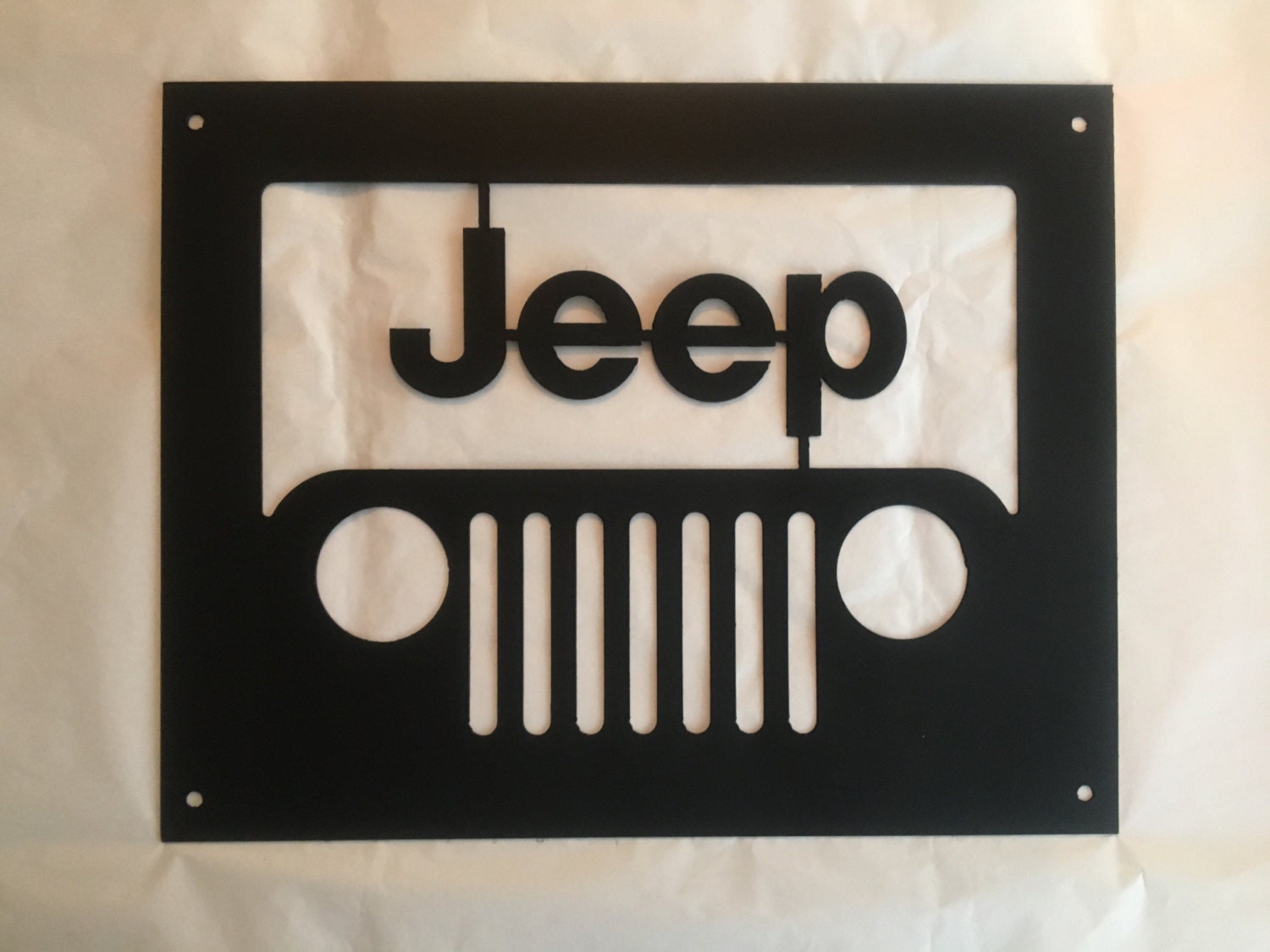 Download Metal Jeep Grill Wall Silhouette 12 x 15