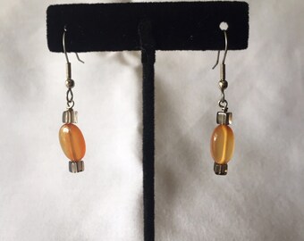 Carnelian and Smokey Quartz Earringd
