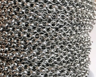 Fall special 10 ft Antique Silver Rollo chain 4 mm , bulk rolo chain, open link chain
