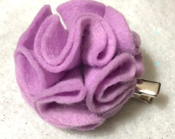 Girly Lilac Flower Hair Clip