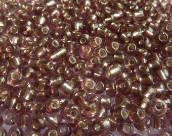 40 g/600pcs seed beads 4mm silver plum