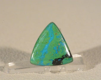 Ring Cabochon Parrot Wing Chrysocolla. Handcrafted USA. Natural Gemstone.