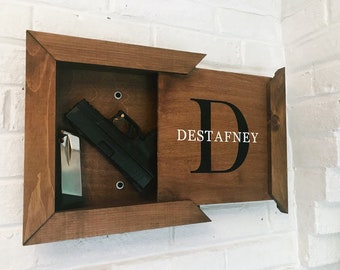 Hidden Storage Box - Hidden Gun Storage - Gun Storage - Last Name Gift - Fathers Day Gift - Monogram Gift - Hidden Gun Gift - Groomsman Gift