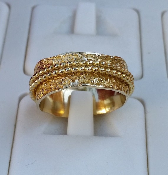 Gold Spinner Ring 14K Yellow Gold Spinner Band Handmade Gold
