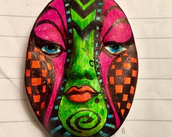 Handmade clay face doll parts head oval mask jewelry craft supplies handmade cabochon faces polymer