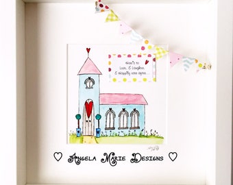 Wedding Day original mixed media artwork.