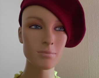 Vtg 90's KANGOL burgundy WOOL beret hat S