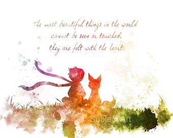 The Little Prince inspired Quote 2nd Edition ART PRINT illustration, Le Petit Prince, Wall Art, Home Decor