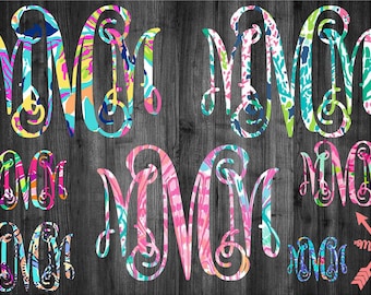 Lilly Pulitzer Inspired Monogram Initial Vine Lake Beach Vinyl Decal Sticker Car Truck Yeti S'well Corkcicle Laptop Tumbler Cup Cooler Phone
