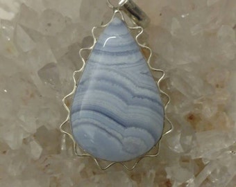 Beautiful Blue Lace Agate Necklace