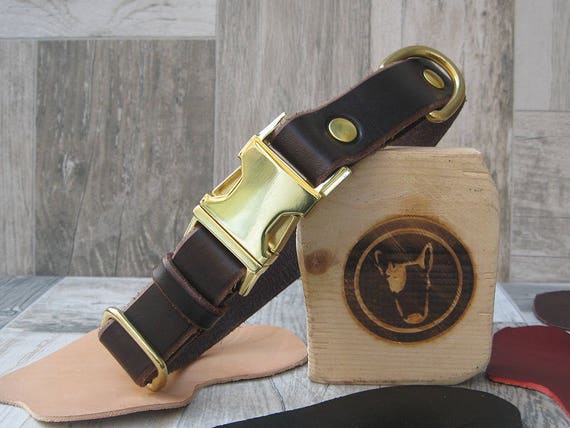 Leather Dog Collar, Breakaway Dog Collar, Comfort Dog Collar, Brown Dog Collar, Colorful Dog collar, Quick Release Buckle Dog Collar