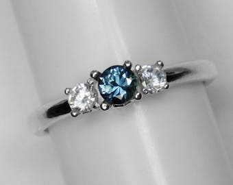 Montana / Sapphire / 3 Stone Ring / Engagement ring / Sterling / Silver