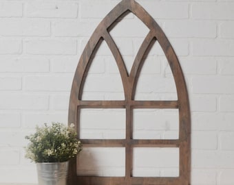 Simple Pointed Arch Cathedral Wood Window Frame