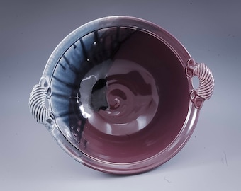 Handmade Pottery Stoneware Bowl Purple and Blue by Mark Hudak