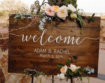 Wedding Welcome Sign - Rustic Wood Wedding Sign - Sophia Collection