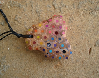 Coloured pencils - Necklace, Pencil, Swarovski crystal