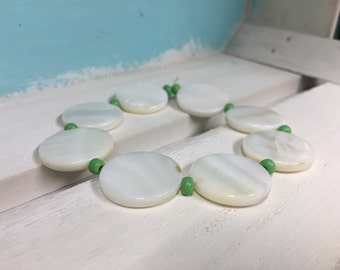 Neutral Shell beads with seed beads