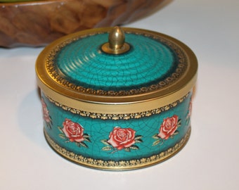 Vintage Blue Bird Confectionery Harry Vincent Limited Hunnington Round Tin with Lid from Worchestershire England