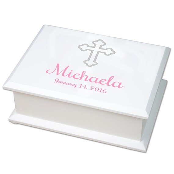 Personalized First Holy Communion Jewelry Box Custom White