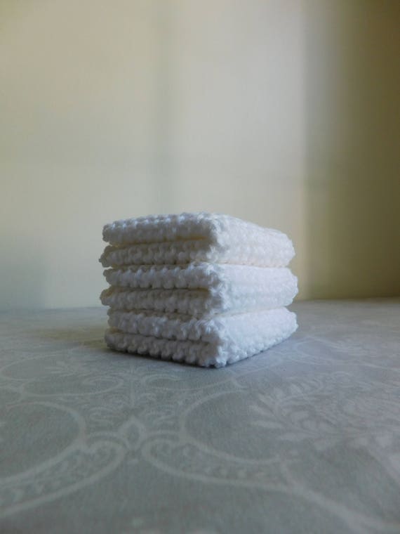 White Cotton Dishcloth Trio