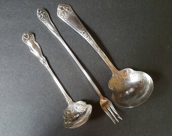 Three Silver Plated Floral Design Serving Pieces