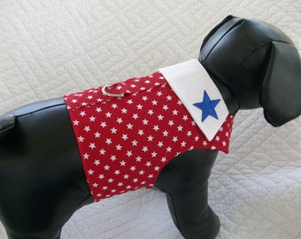 Red Star Patriotic Harness Vest with Collar