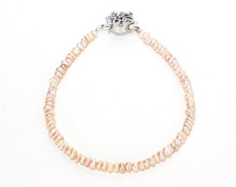 Clearance sale Blush peach small sand pearl bracelet