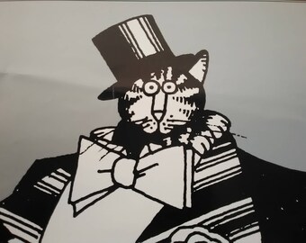 Kliban High Class Cat in Tuxedo Poster 1970's