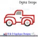 Truck Applique Design - Truck Embroidery Design - Vintage Truck Applique - Pickup Truck Applique - Machine Embroidery Design